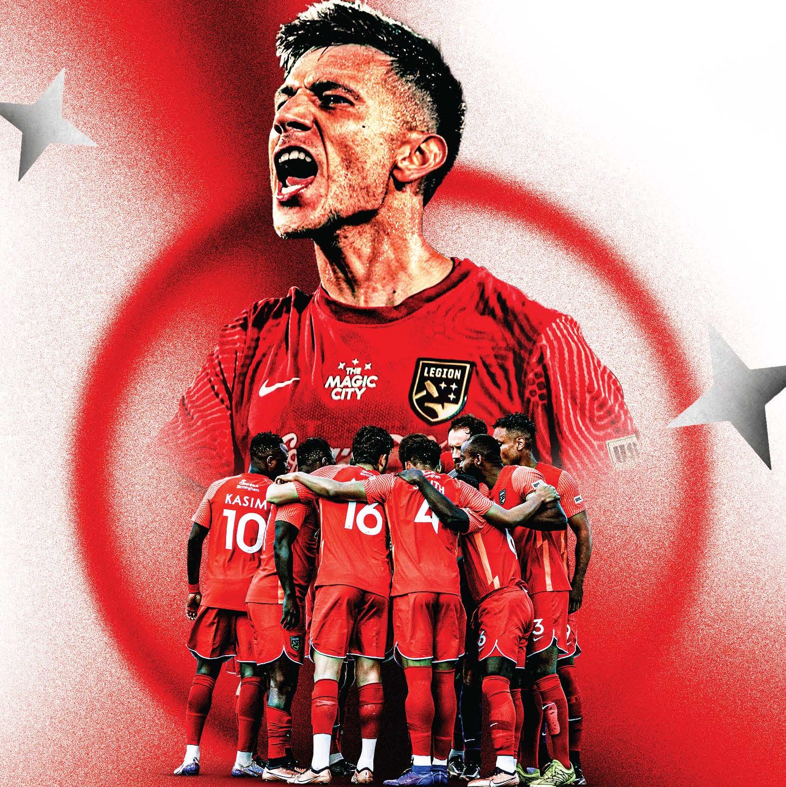 Graphic of the Birmingham Legion in the Red Kits