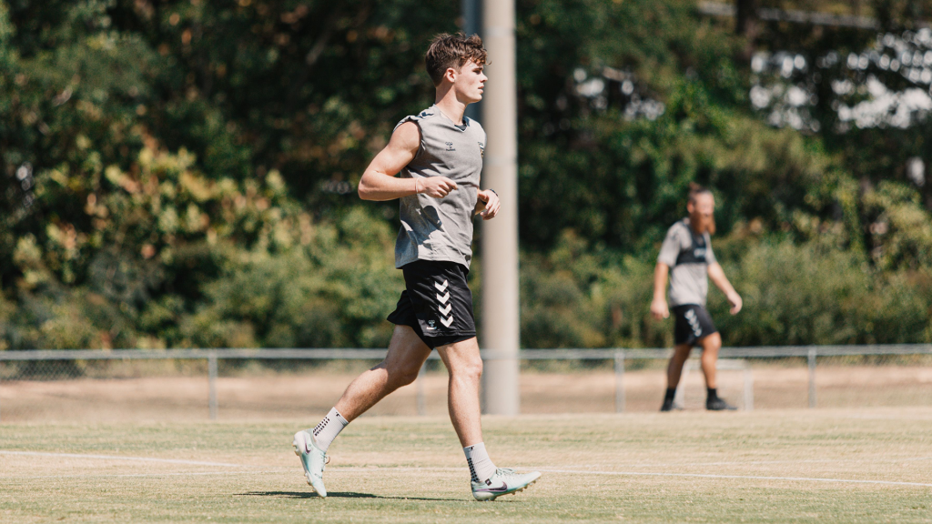 Birmingham Legion FC Matthew Corcoran participates in training during the 2024 season.